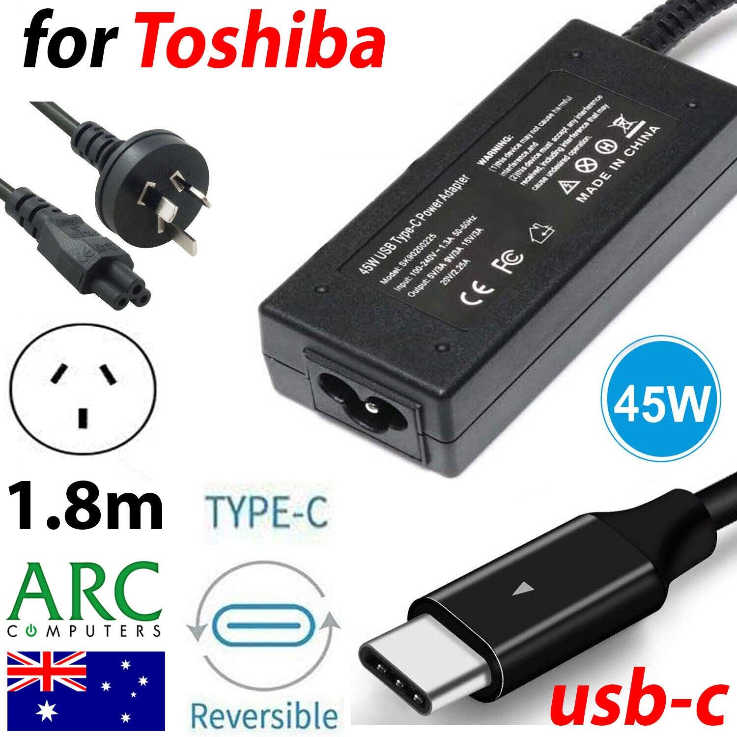 Laptop Charger AC 45W USB C Type C Adapter Toshiba Portege X20 Tecra X30 PA5257E - BESTA
